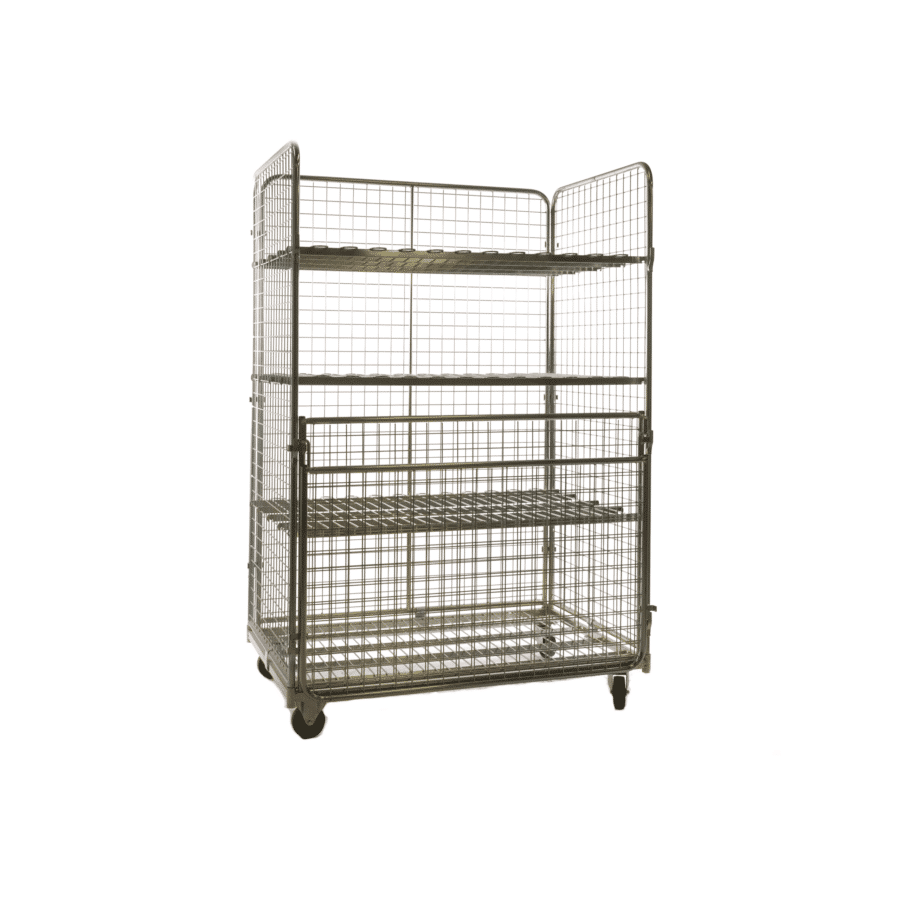 roll container 1200 x 800 with 2 small-mesh half-doors