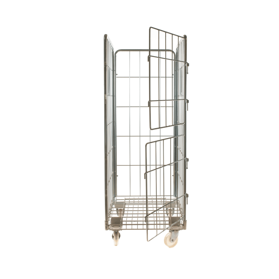 roll container laundry roll container with 2 half-doors