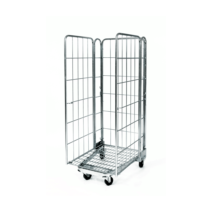 3-sided nestable roll container