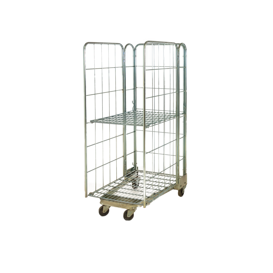 3-sided nestable roll container