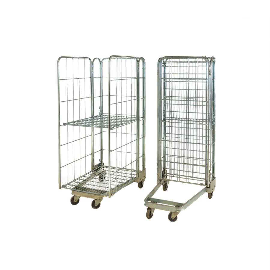 3-sided nestable roll container