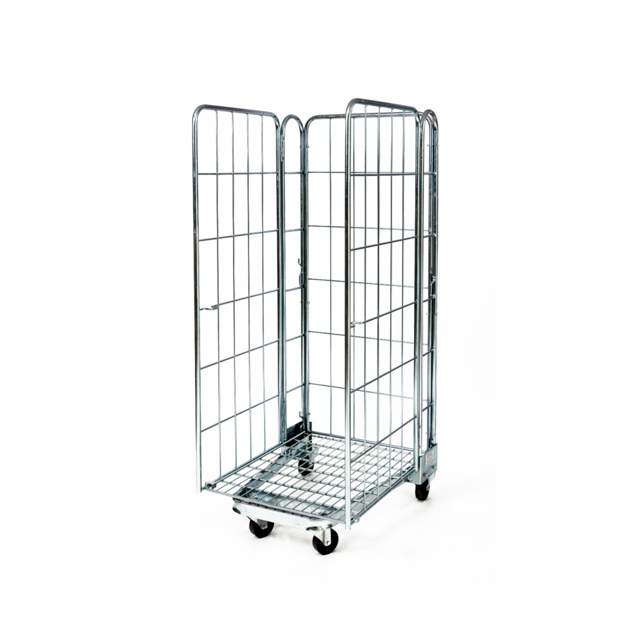 3-sided nestable roll container