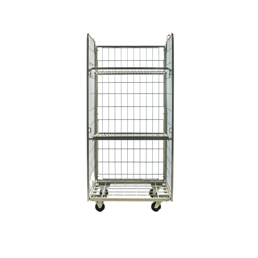 roll container laundry roll container with folding doors shelves