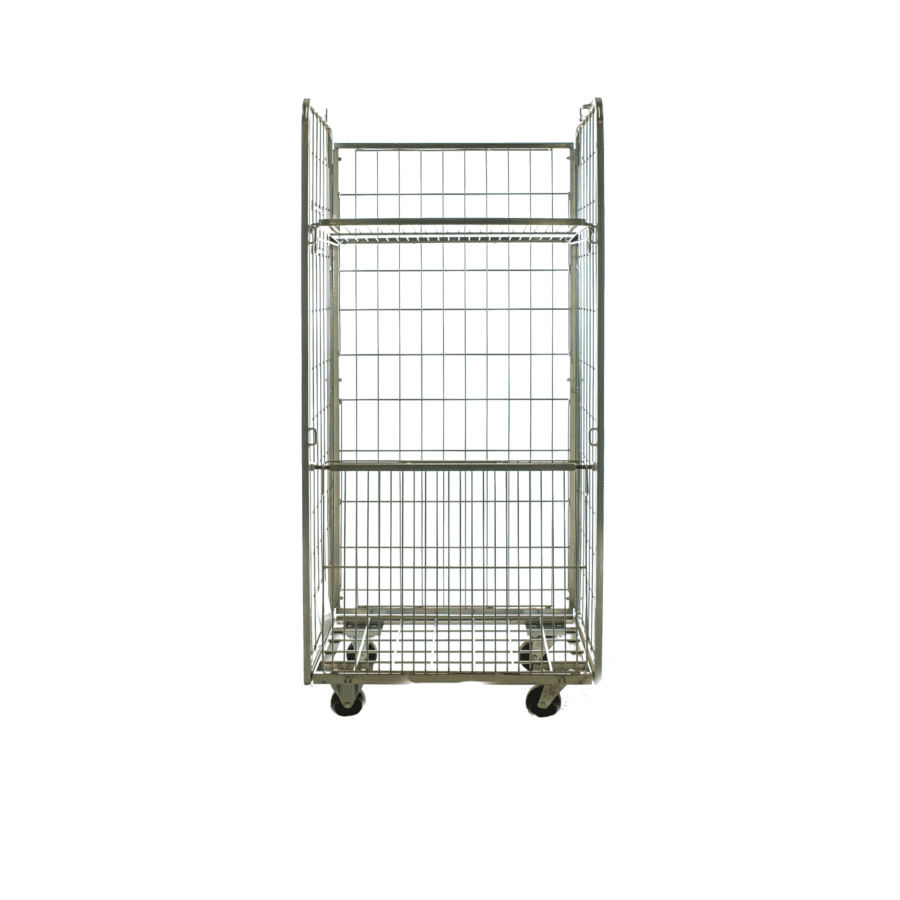 roll container laundry roll container with folding doors shelves