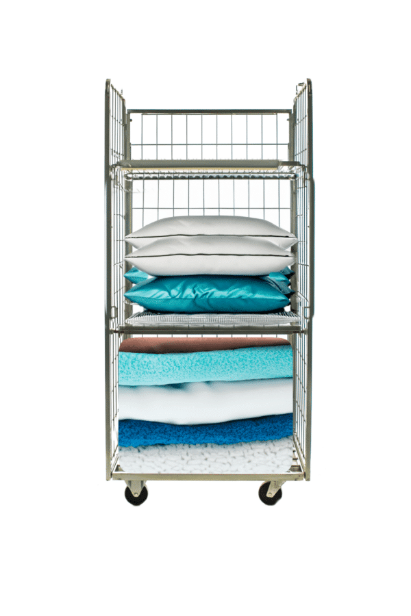 roll à linge avec 2 portes rabattables étagères