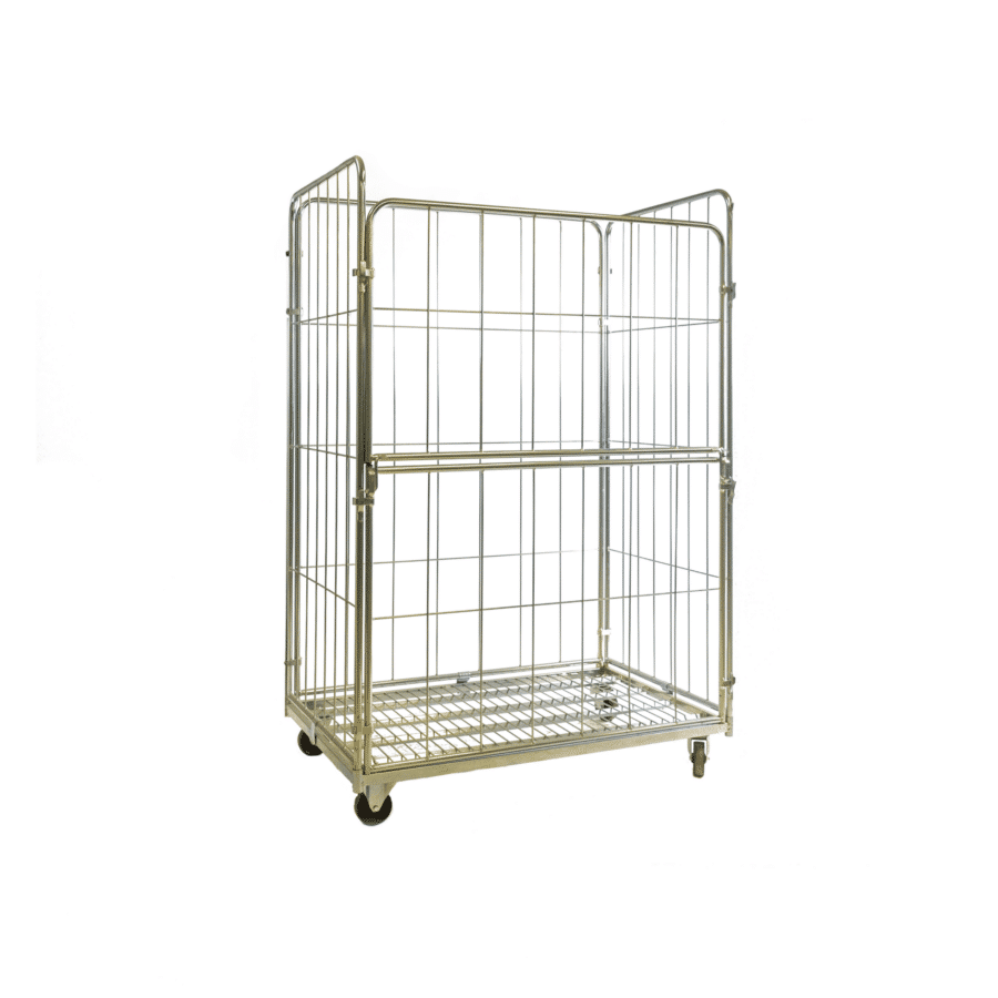 roll container 1200 x 800 with 2 large-mesh half-doors