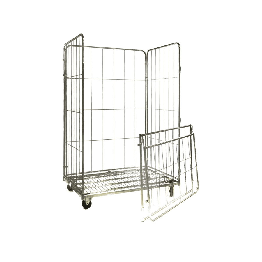 roll container 1200 x 800 with 2 large-mesh half-doors