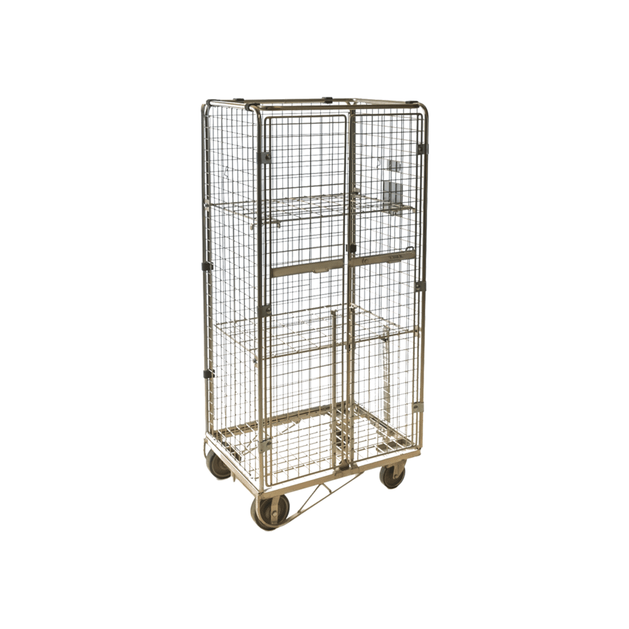 roll container laundry roll container with doors and drawbar
